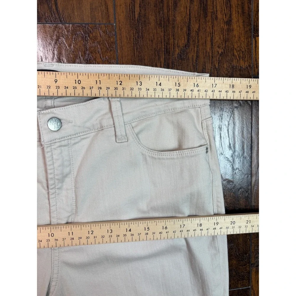 NYDJ Dayla Wide Cuff Capri Jeans‎ 14 Cream Mid-Rise Crop Stretch Womens